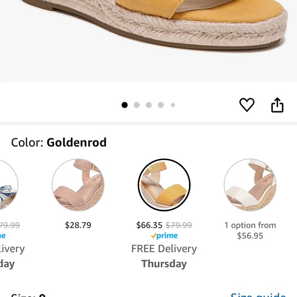 Life Stride Yellow and Cream Wedge Sandals with Espadrille Heel - Picture 7 of 15